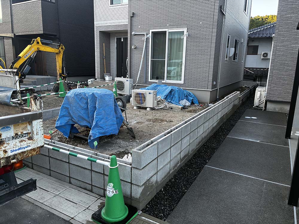 外構のブロック積み|精度もスピードも成長したと実感した現場の話😊