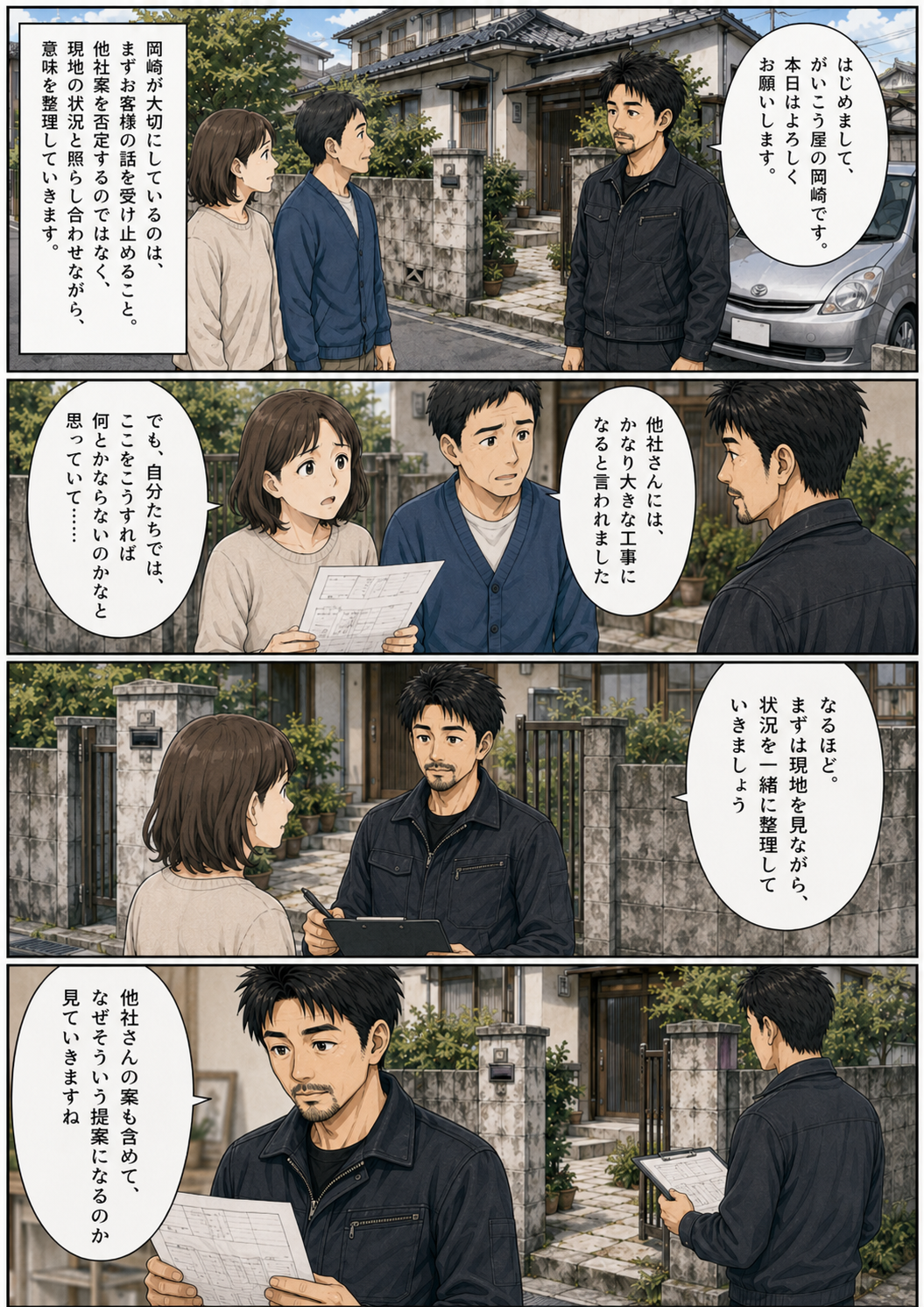 難しい外構相談ほど、現地で一緒に考える