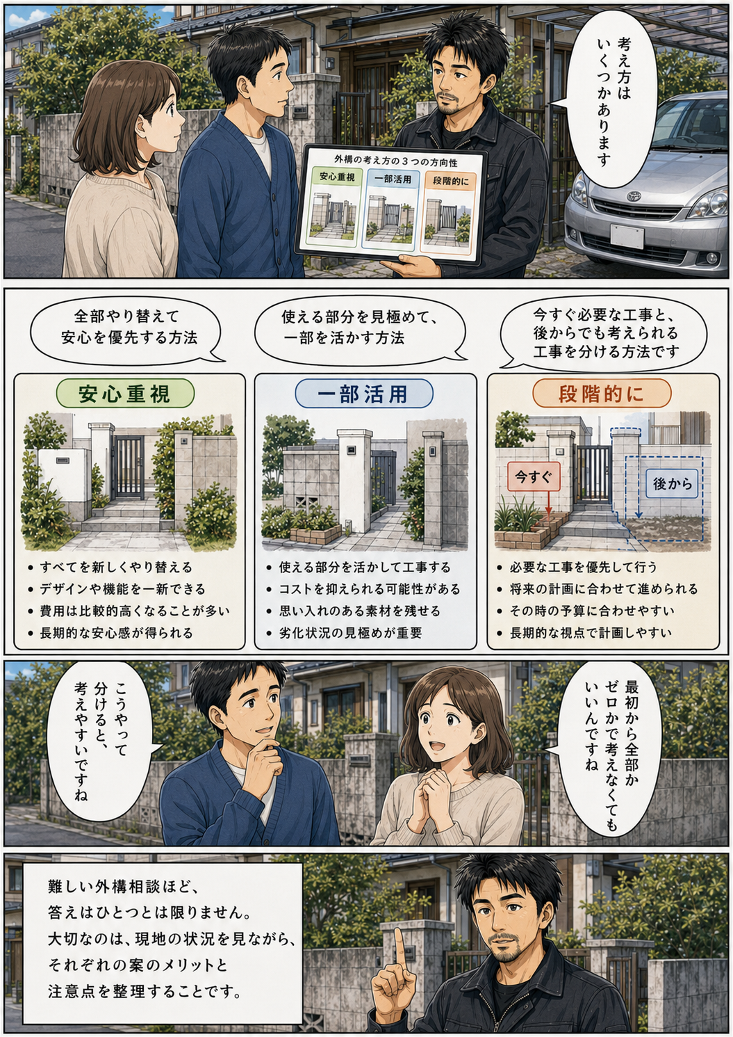 難しい外構相談ほど、現地で一緒に考える